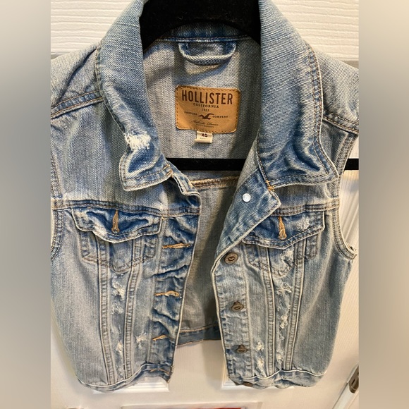 Vintage Hollister Distressed Denim Vest Sz. XS - Picture 3 of 7